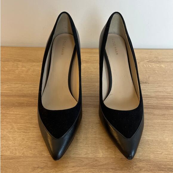 Cole Haan Suede and Leather Pumps Heels Size 8.5 Black Classic Career Event - Picture 6 of 10